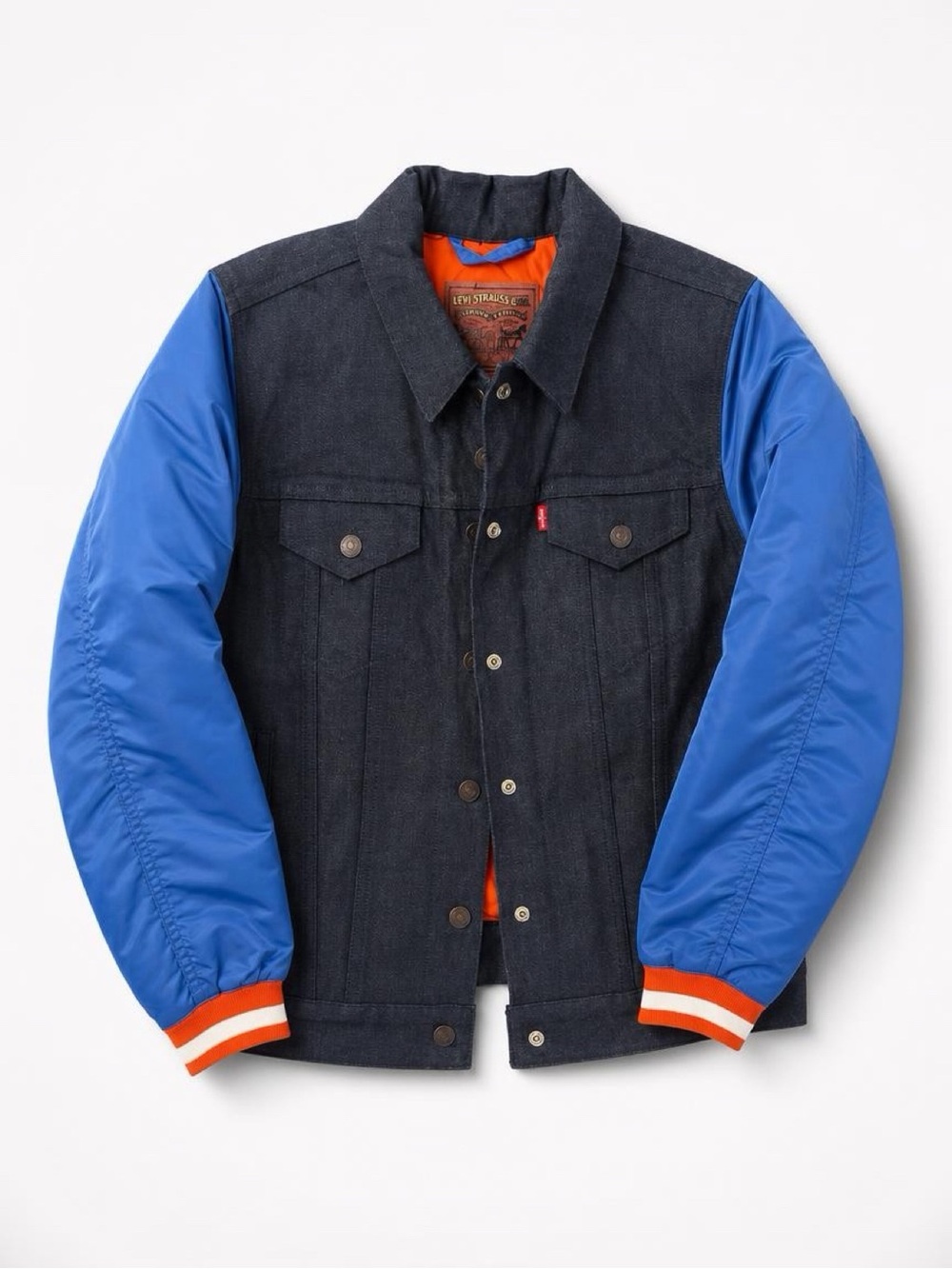 Levi's x NFL Denver Broncos Denim Varsity Hybrid Trucker Jacket - Picture 3 of 4